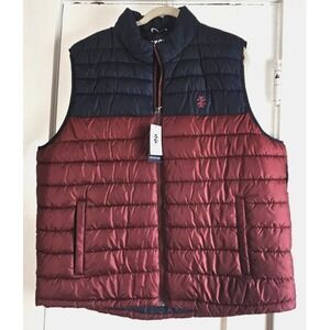 NWT IZOD ADVANTAGE PERFORMANCE puffer full zip vest colorblock Men's XXL